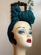 Load image into Gallery viewer, Metallic blue sparkle festive Christmas headband