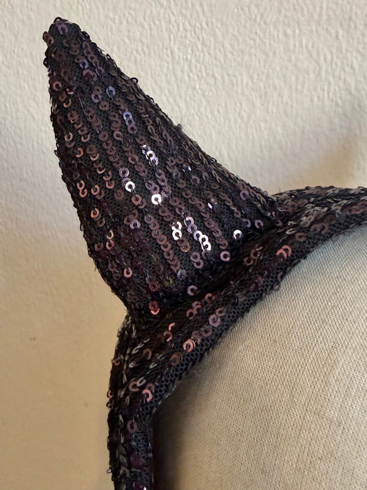 Sparkly Devil Headpiece in Black
