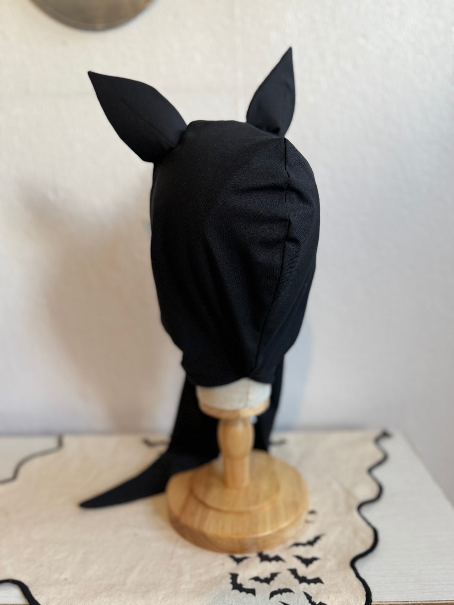 Bat Ear Bonnet in Black