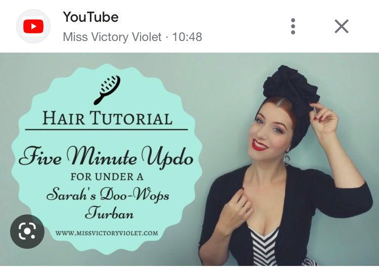 Easy 5 Min Updo For Vintage Hair Turbans by Miss Victory Violet