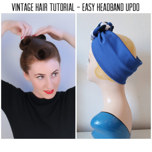Quick Vintage Updo For A Headscarf/ Headband – SarahsDooWopDos