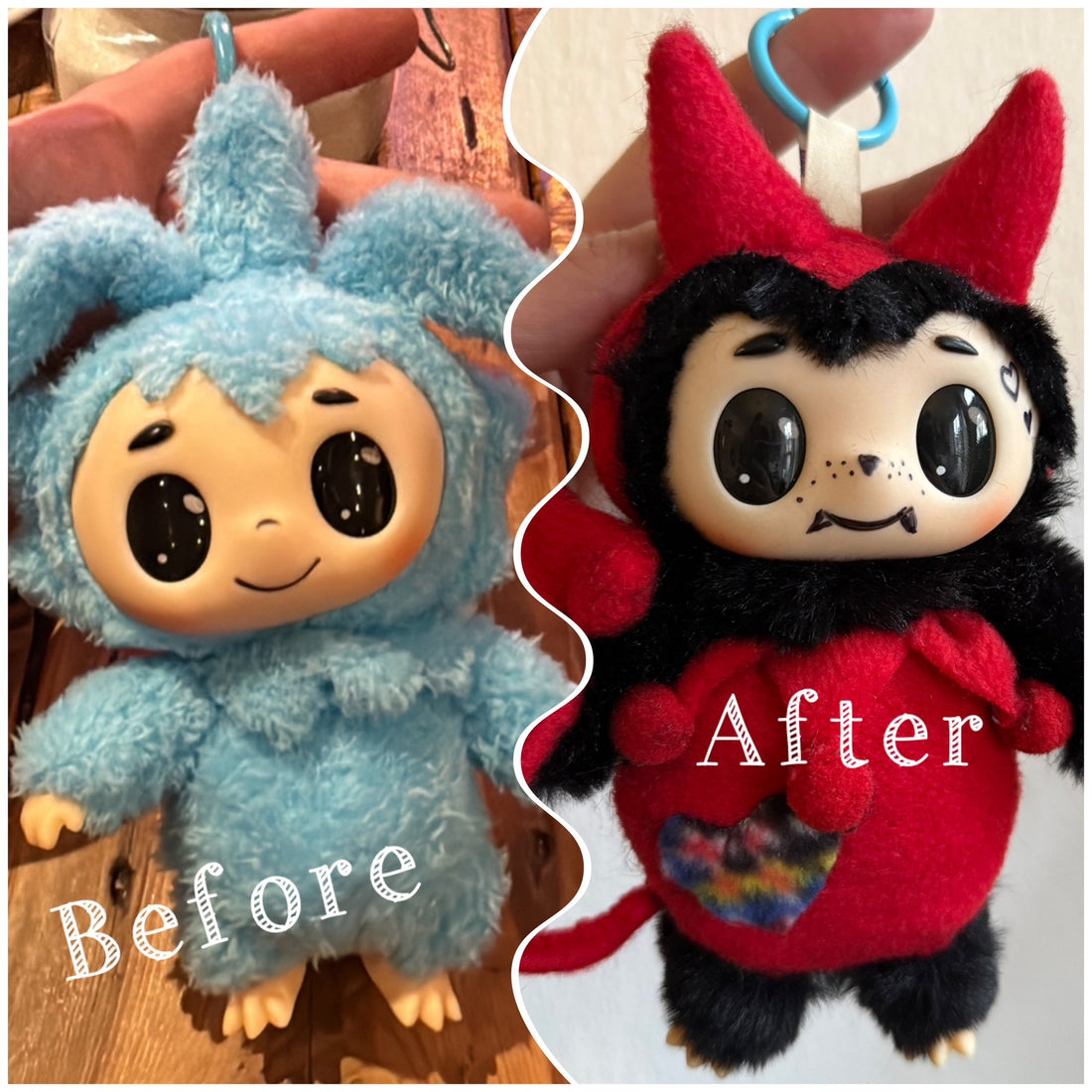 Bag charm upcycling devil 90s 