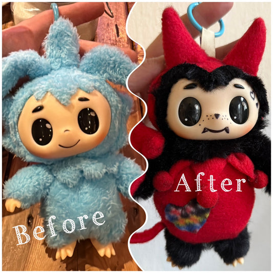 Bag charm upcycling devil 90s 