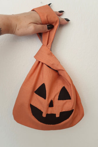 Handmade orange Gothic Halloween pumpkin bag 