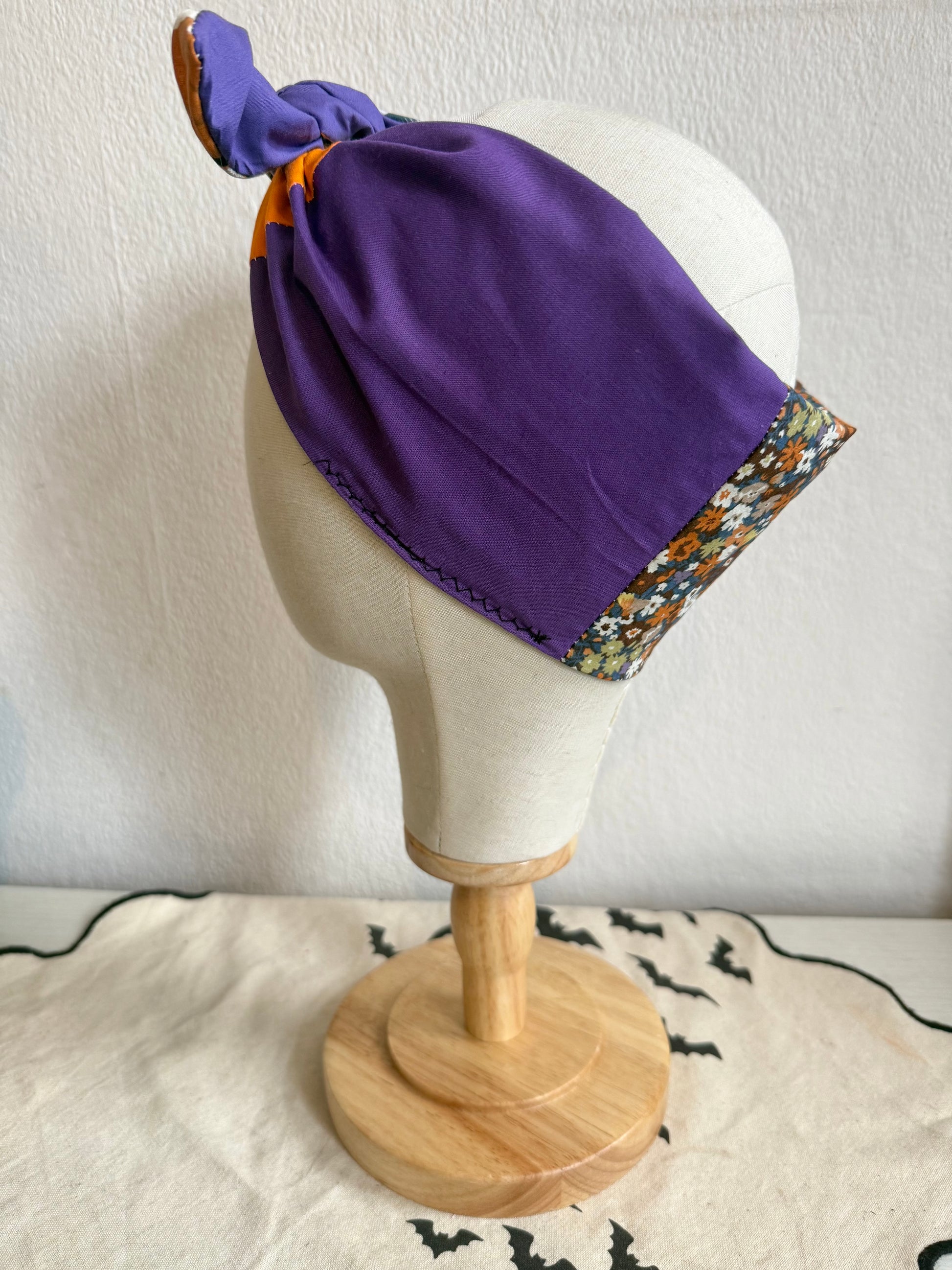 nostalgic 90s halloween summerween patchwork headscarf