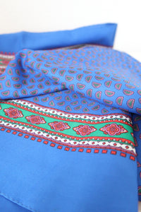 Royal blue vintage headscarf