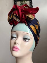 Load image into Gallery viewer, Classic Red &amp; Blue Patterned True Vintage Scarf