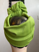 Load image into Gallery viewer, Bright lime green vintage headband headscarf  