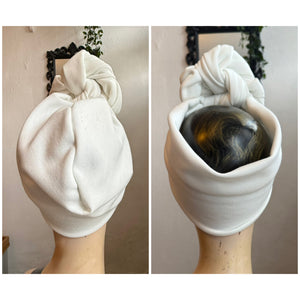 Vintage white summer turban headscarf 