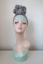Load image into Gallery viewer, SALE ITEM: SLOUCHY KNOT Vintage Style Pre-tied Headband in Grey
