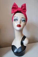 Load image into Gallery viewer, SALE ITEM: BOW KNOT Hot Pink (Full Coverage) 1940s Style Pre-tied Turban