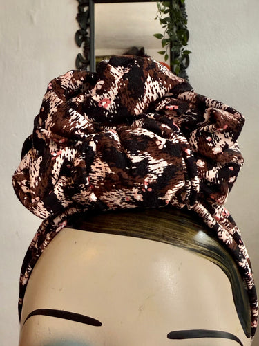 Patterned tiki vintage turban headscarf