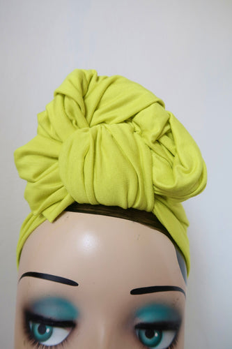 SLOUCHY KNOT Vintage Style Pre-tied Headband in Chartreuse