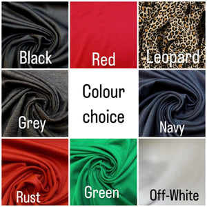 Made To Order: BOW KNOT 1940s Pre-tied Stretchy Turban in 8 colours: red, black, leopard, emerald green, off-white, rust, grey & navy.