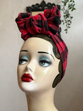 Load image into Gallery viewer, WORKWEAR KNOT Vintage Style Pre-tied Headband in Red Buffalo Check