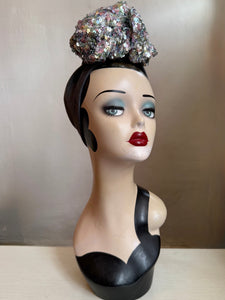 Vintage style sequin turban 