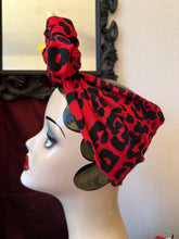 Load image into Gallery viewer, Red leopard print gothabilly rockabilly  headband