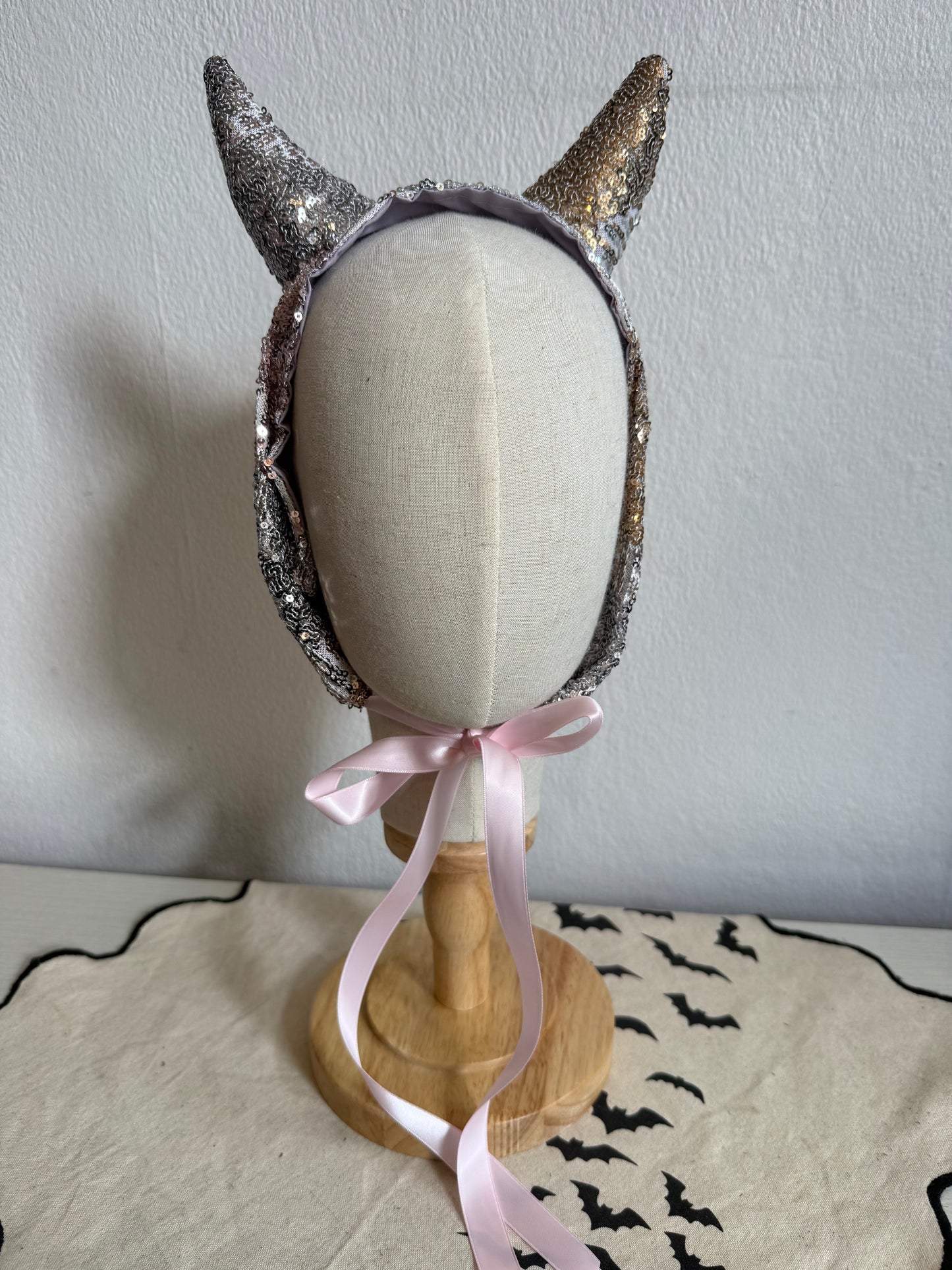Sliver/Pink/Bronze Sparkly Devil Headpiece
