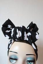 Load image into Gallery viewer, 60% OFF SALE ITEM: Black &amp; White Mouse Print Vintage Style Headband, Bow Knot