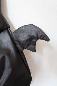 Black Halloween bay bag handmade wing detail