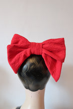 Load image into Gallery viewer, SALE ITEM: HAIR BOW in Red Textured Jersey