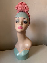 Load image into Gallery viewer, 75% OFF SALE ITEM: SLOUCHY KNOT Vintage Style Pre-tied Headband in Salmon Pink