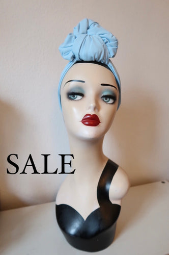 SALE ITEM: Baby Blue Vintage Style Headband with Slouchy Knot