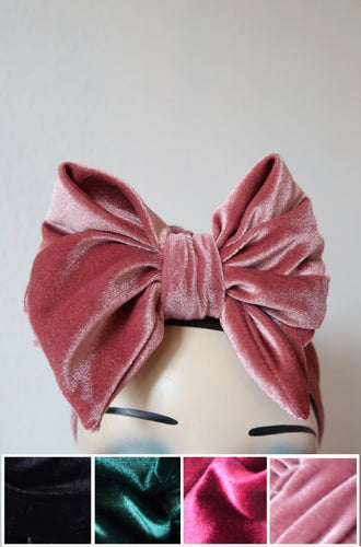 Velvet vintage bow turban 