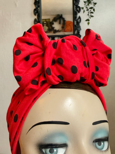 Red polka dot headband 