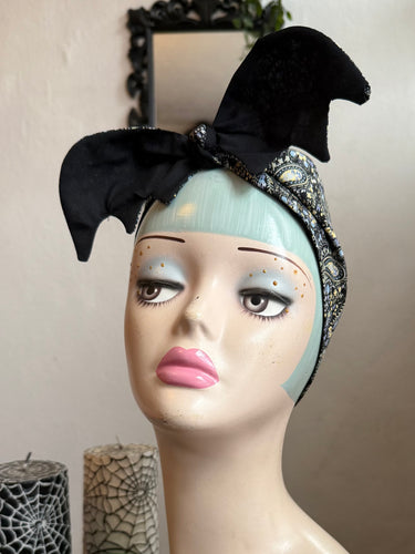 Halloween bat goth alternative bat headscarf