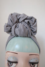 Load image into Gallery viewer, SALE ITEM: SLOUCHY KNOT Vintage Style Pre-tied Headband in Grey