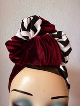 Load image into Gallery viewer, Twin peaks geek black lodge print red velvet headband for women 