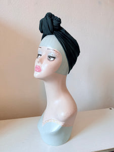 SALE ITEM: SMALL KNOT Green Plaid Vintage Style Turban (Full Coverage)