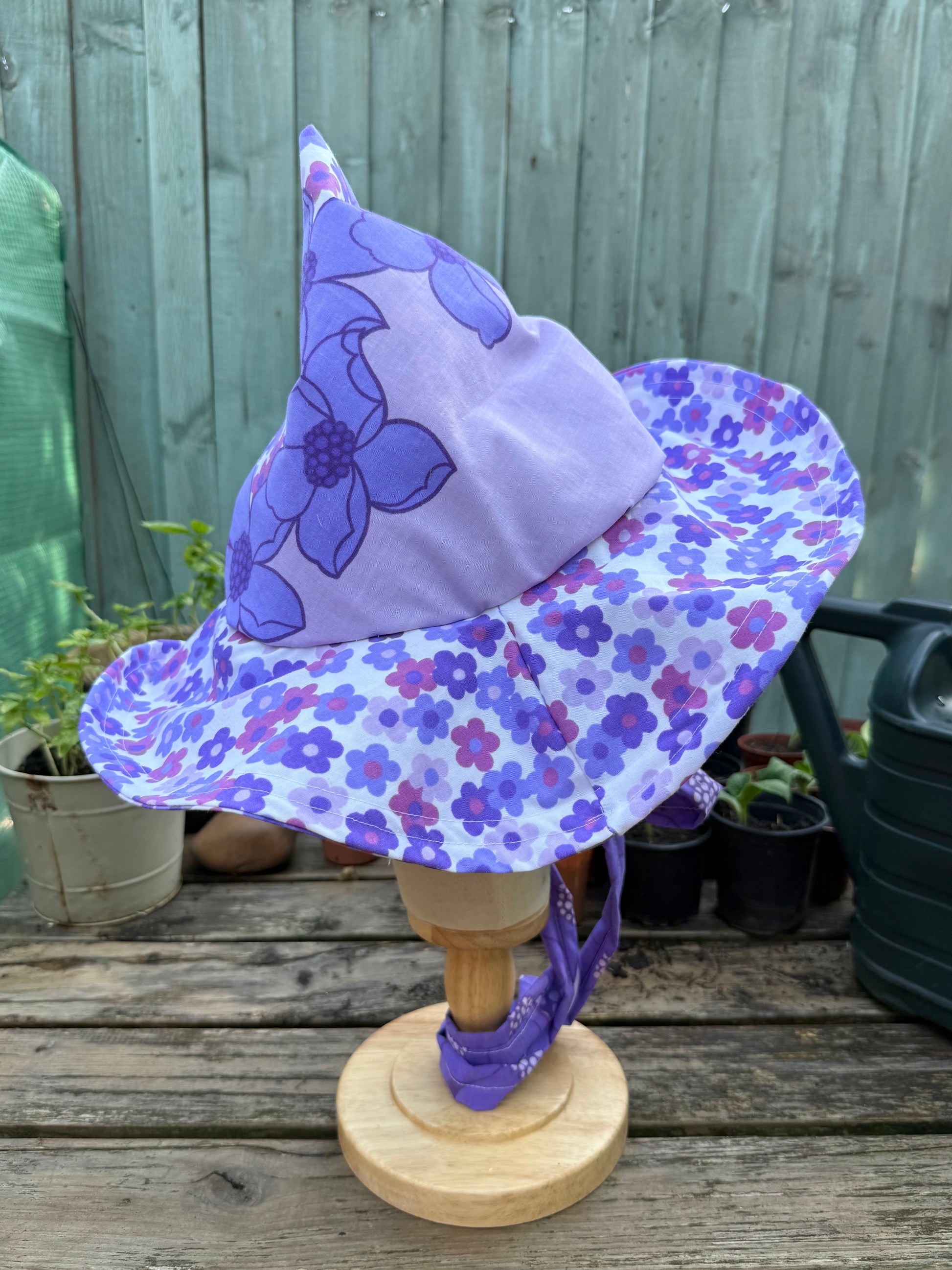Retro floral vintage style garden witch hat practical magic