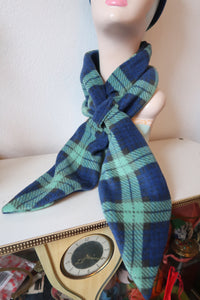 Blackwatch tartan handmade vintage scarf set 