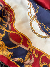 Load image into Gallery viewer, Classic Red &amp; Blue Patterned True Vintage Scarf