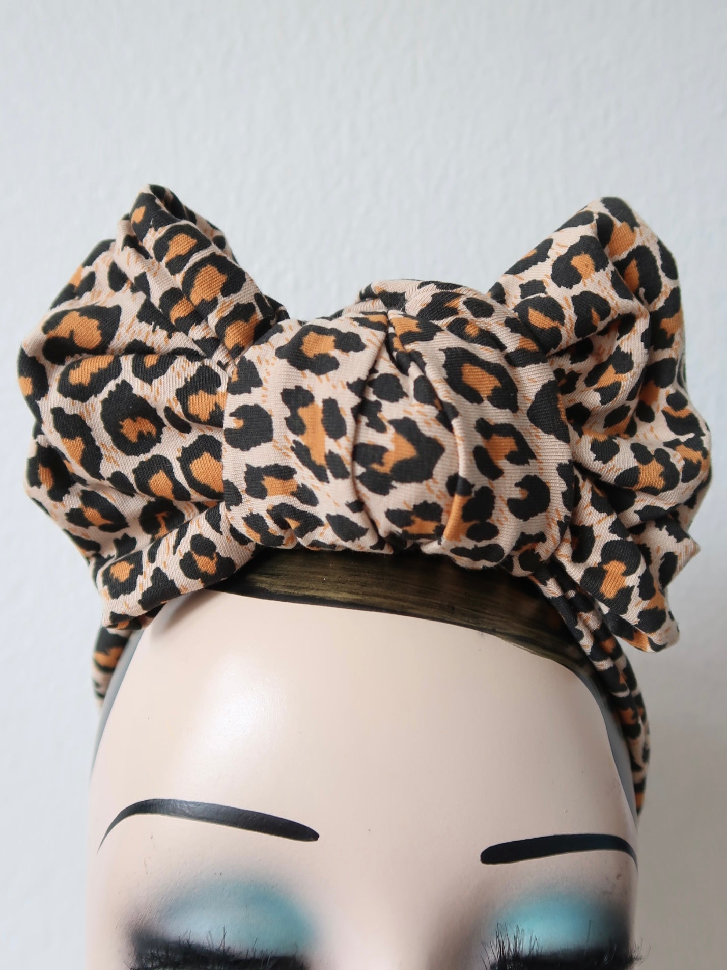 1940s Pre-knotted Stretchy Leopard Print Headband  display picture 1