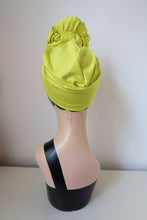 Load image into Gallery viewer, Chartreuse vintage turban 