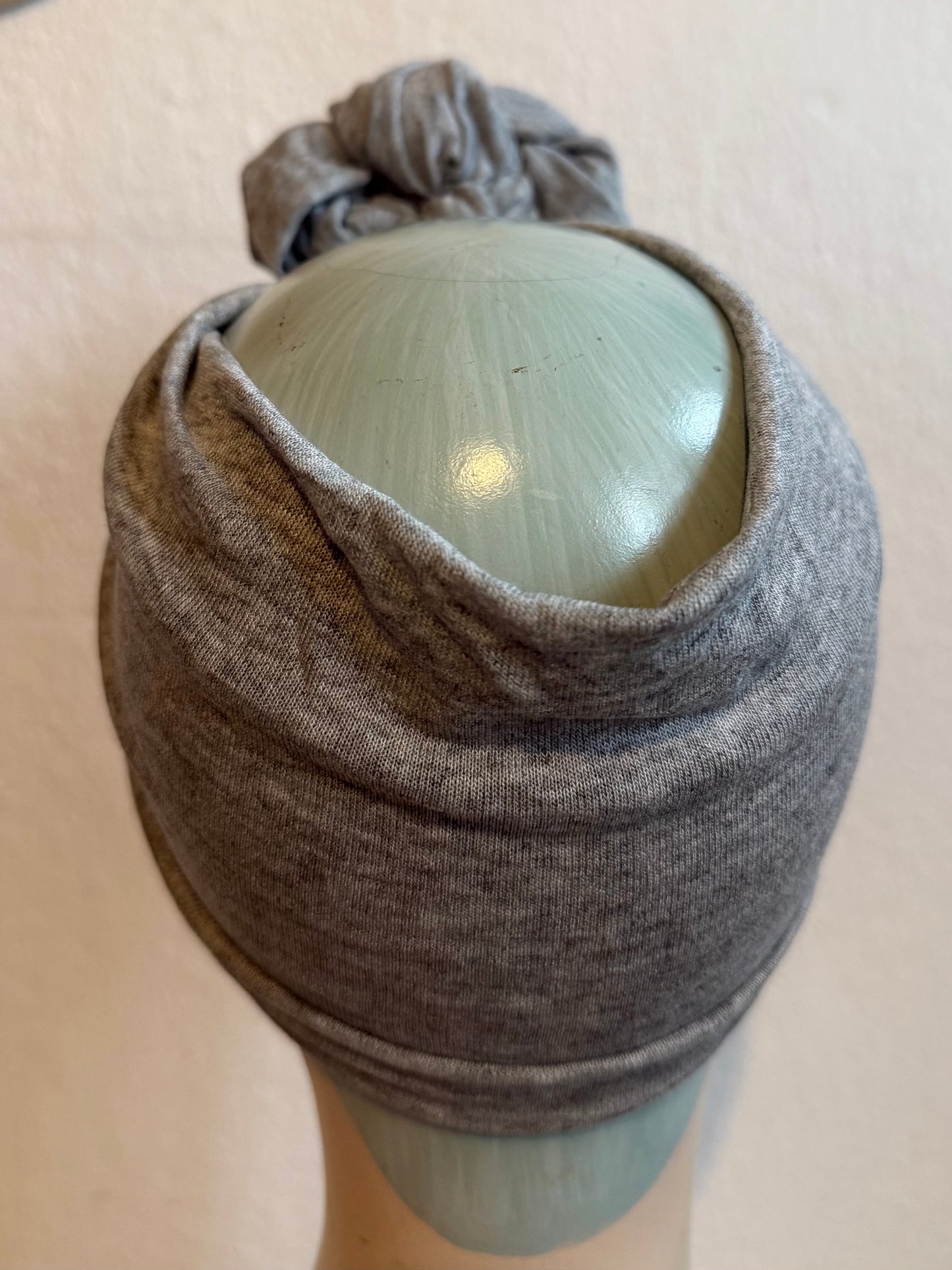 50% OFF SALE ITEM: Light Grey Vintage Style Pre-tied Headband with Slouchy Knot