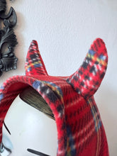 Load image into Gallery viewer, Devil horns tartan Krampus winter hat