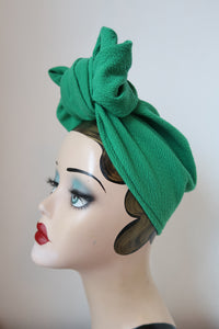 Green 1940s hair turban for women