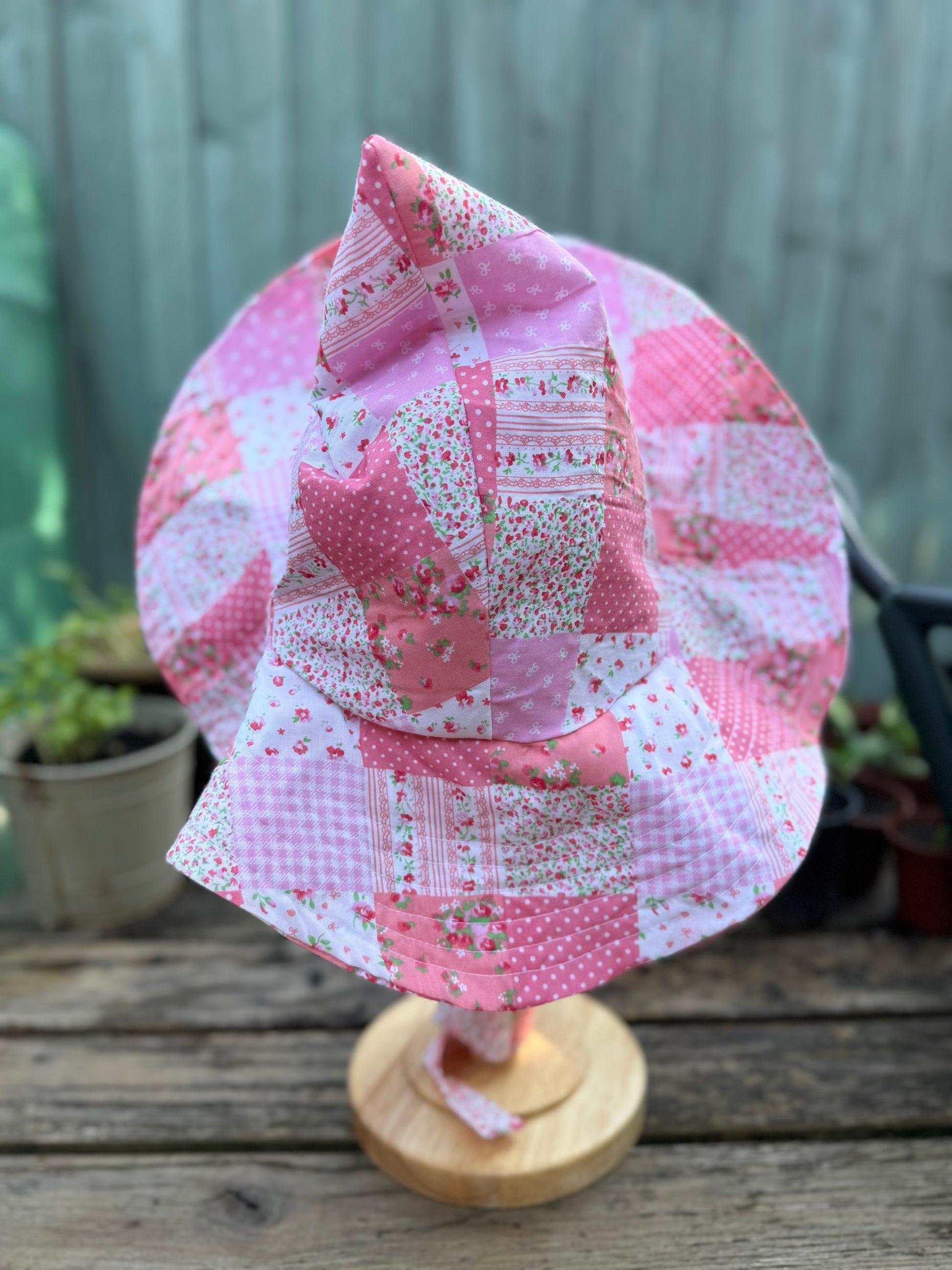 patchwork vintage style garden witch hat practical magic