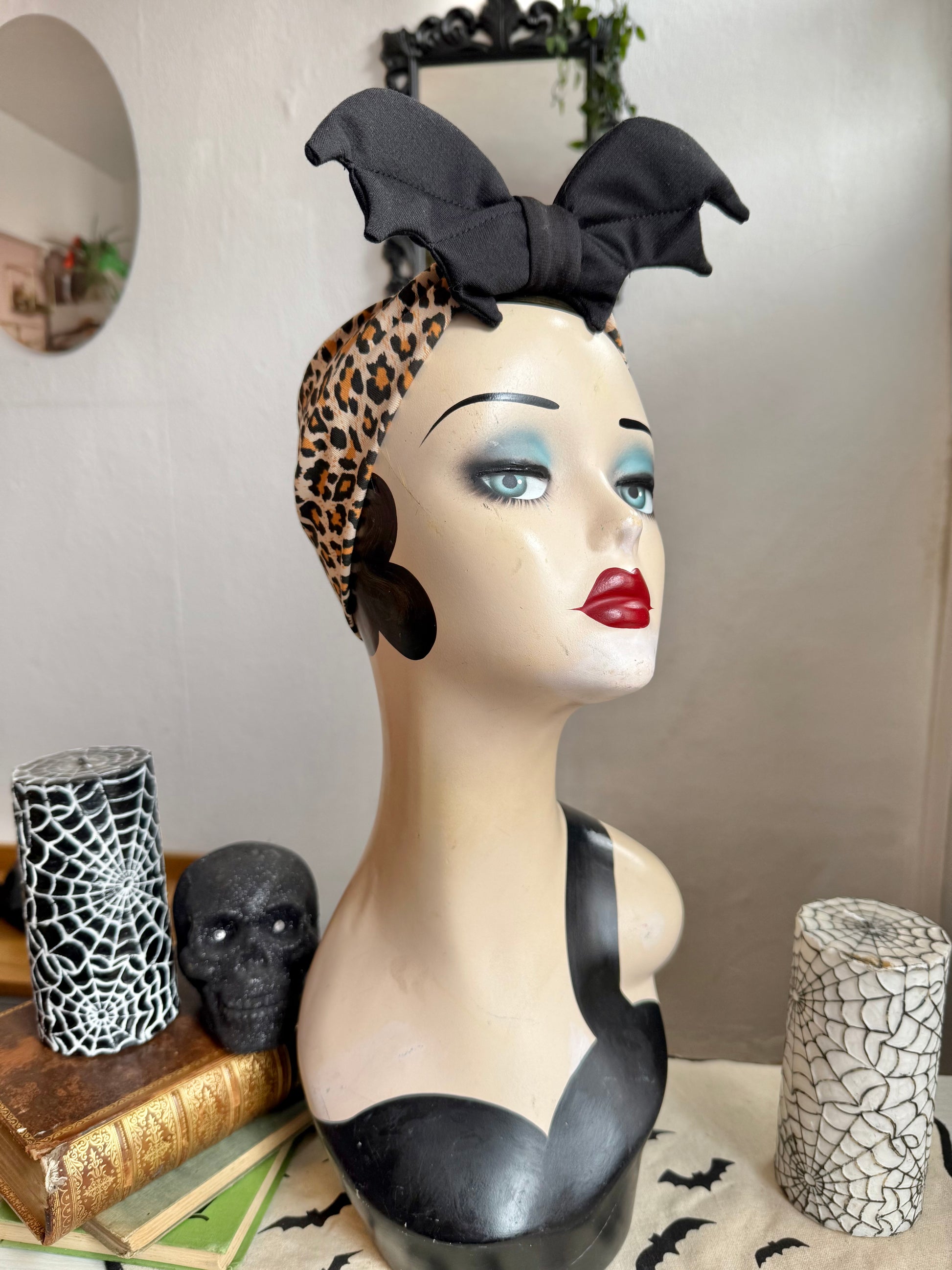 Gothic rockabilly bat hat 