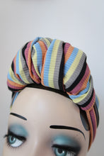 Load image into Gallery viewer, Striped vintage 1940s headband 