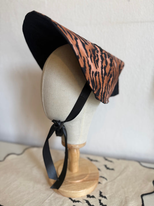 Tiger Print/Black Handmade Sun Hat