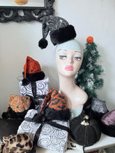 Load image into Gallery viewer, Creepy Christmas hat, gothic Christmas, nightmare before Christmas, alt fashion 