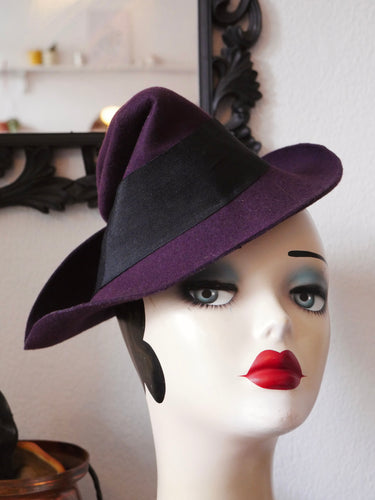 Purple Halloween vintage witch hat