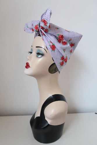 Lilac vintage headscarf bandana 