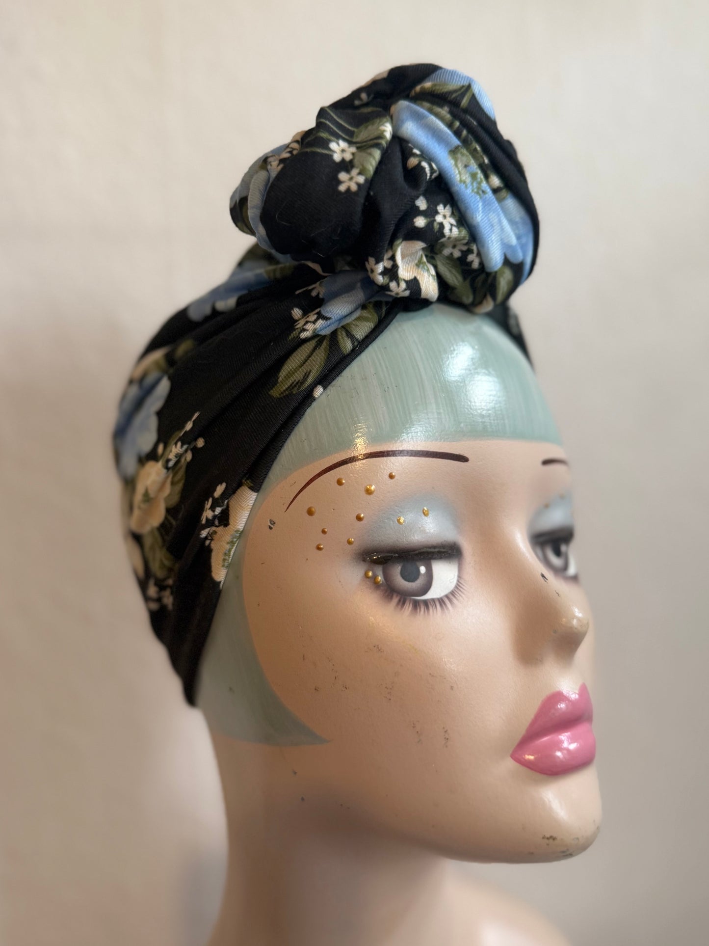50% OFF SALE ITEM: Vintage Style Pre-tied Turban in Floral Print