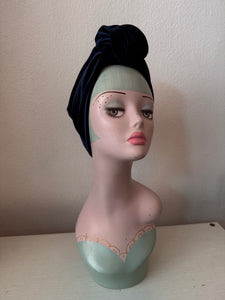 Velvet vintage turban for women 